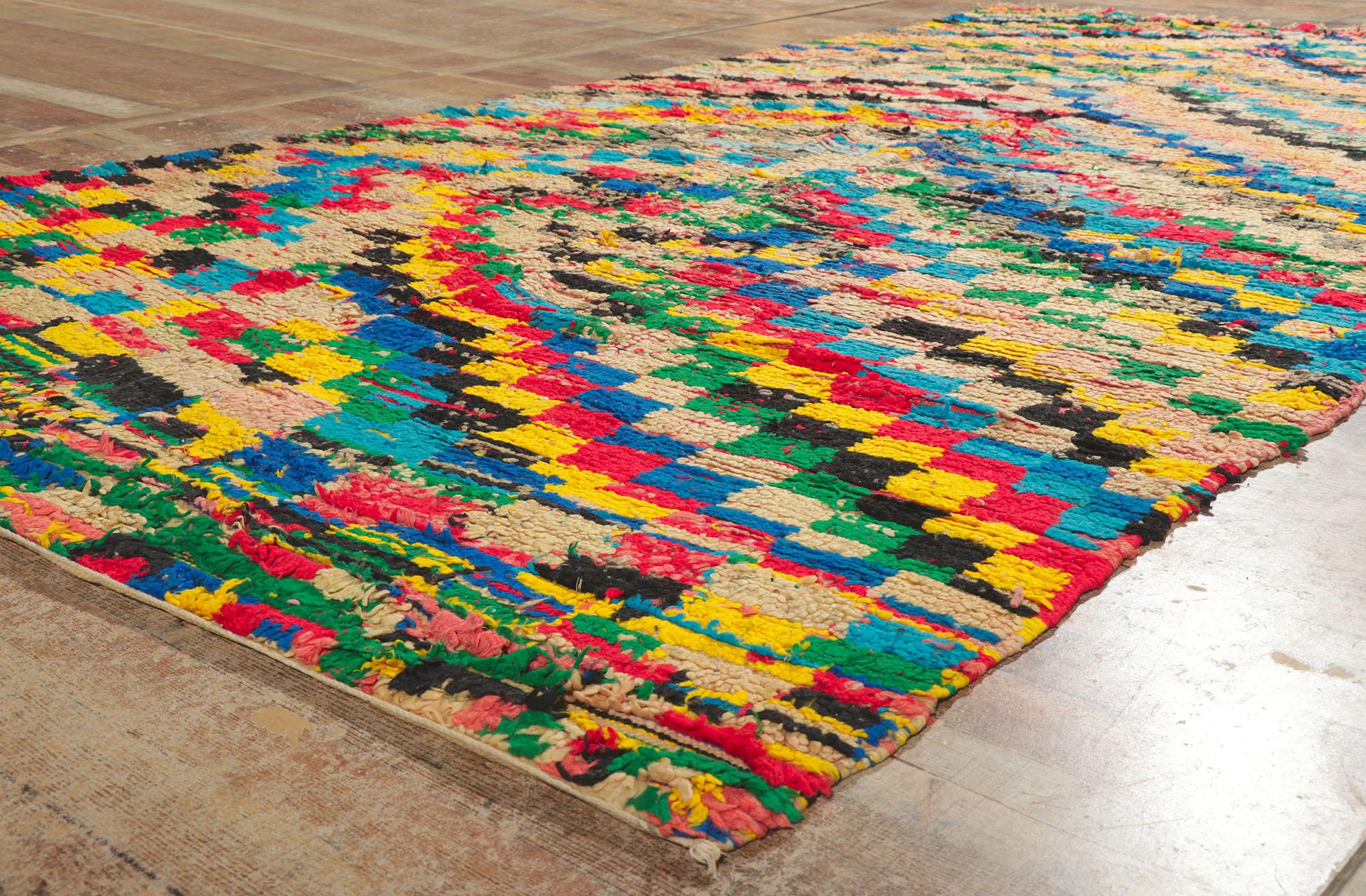 Marokkanischer Azilal-Teppich im kubistischen Stil, Boho Chic Meets Cubist (20. Jahrhundert) im Angebot