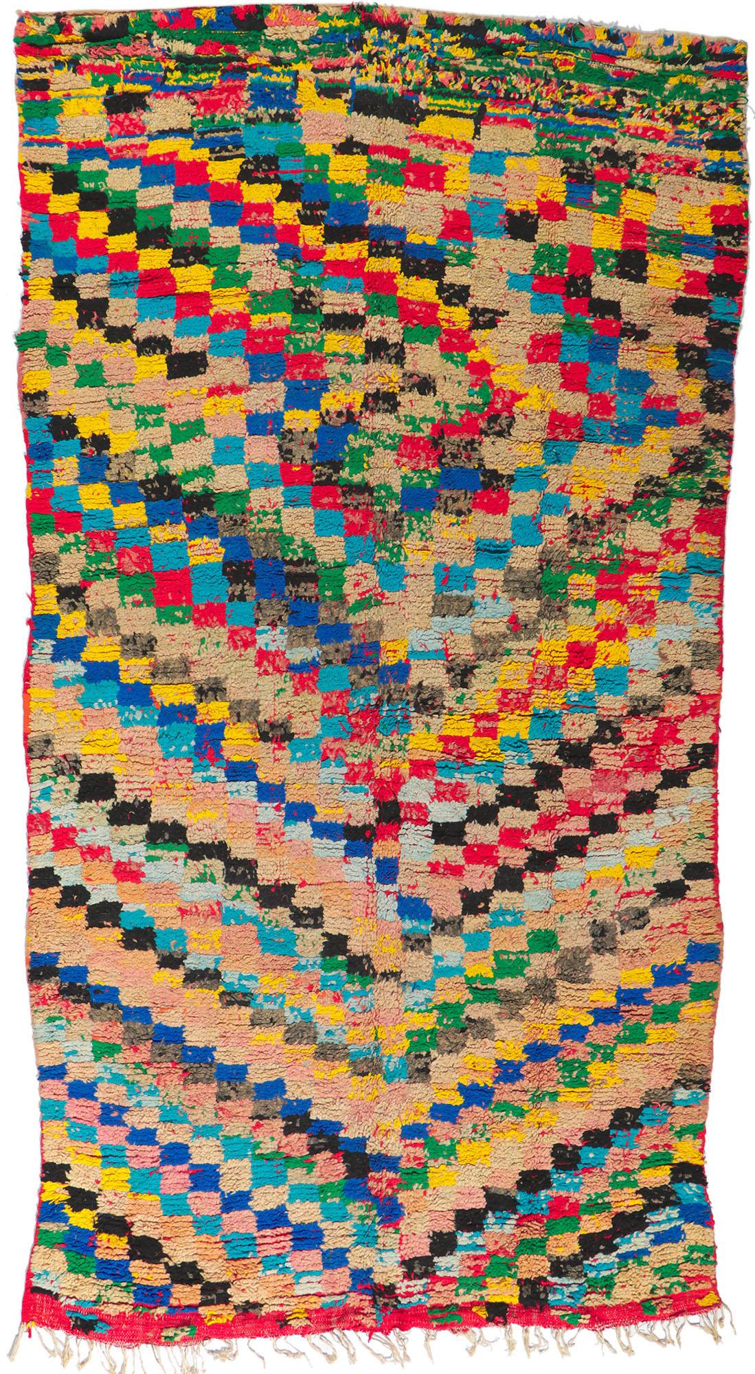 Marokkanischer Azilal-Teppich im kubistischen Stil, Boho Chic Meets Cubist im Angebot 2