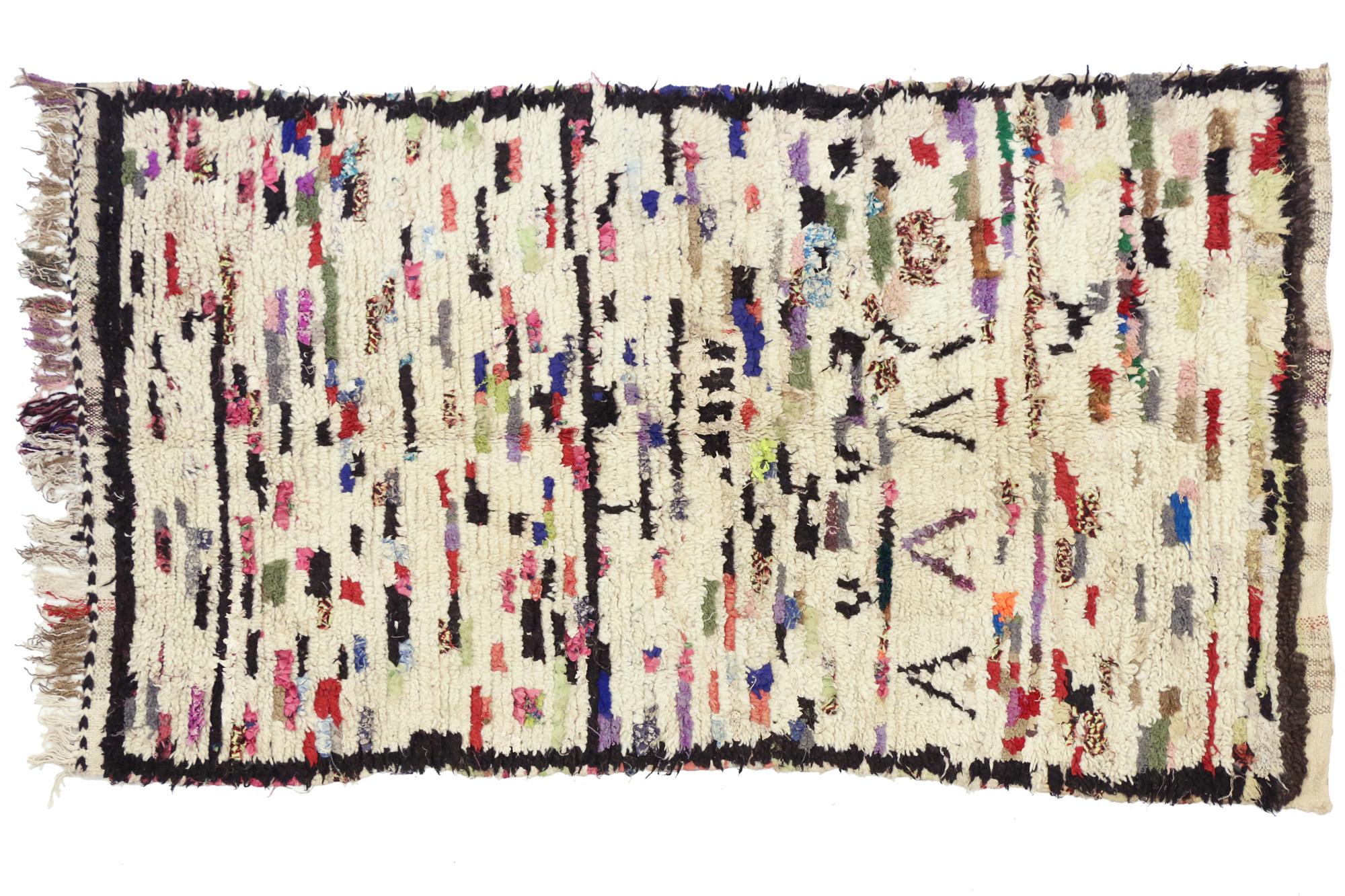 Bunter marokkanischer Azilal-Teppich aus Berber im Vintage-Stil (Handgeknüpft) im Angebot