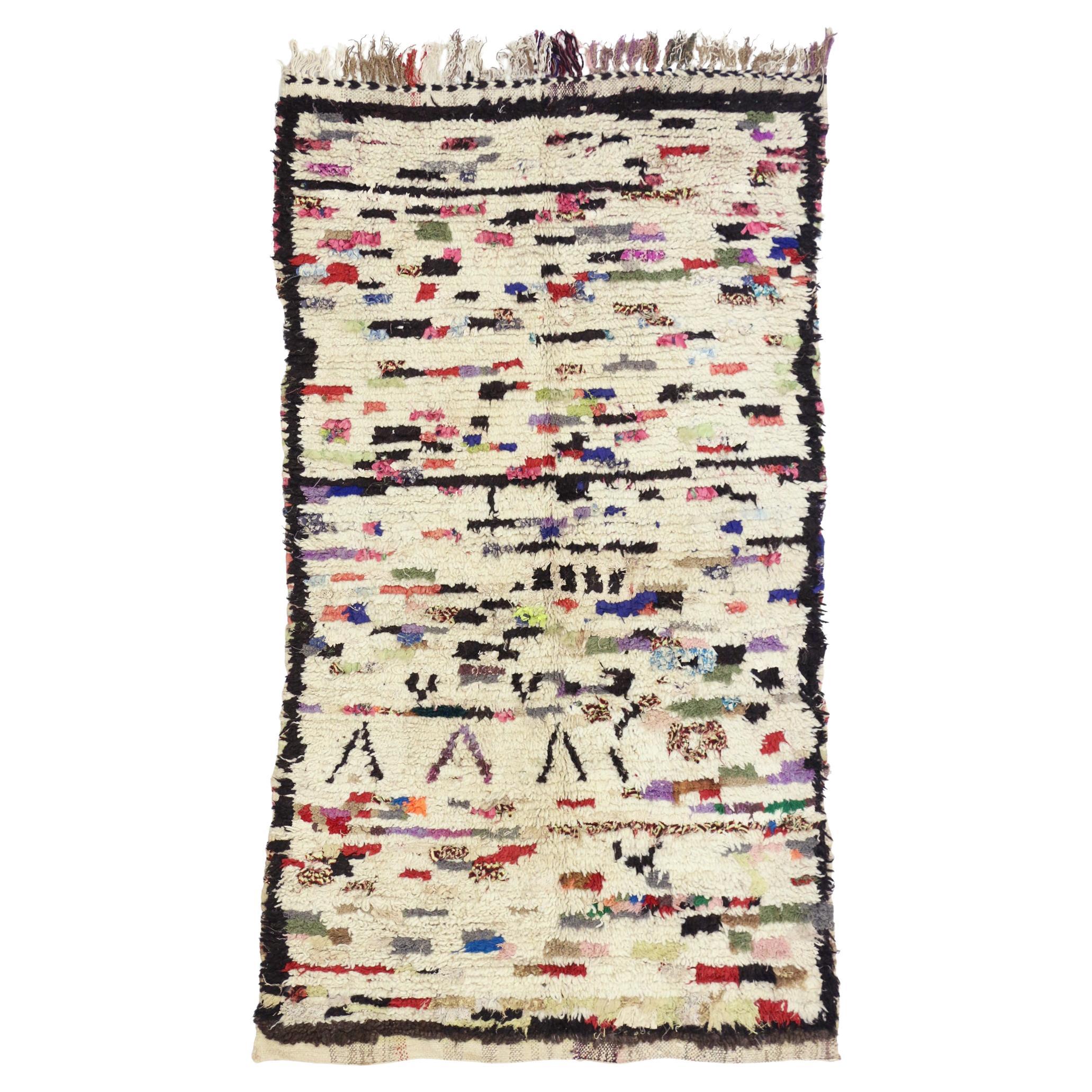 Tapis Azilal berbère marocain vintage coloré