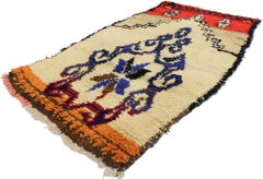 Vintage Berber Moroccan Azilal Rug with Bohemian Tribal Style
