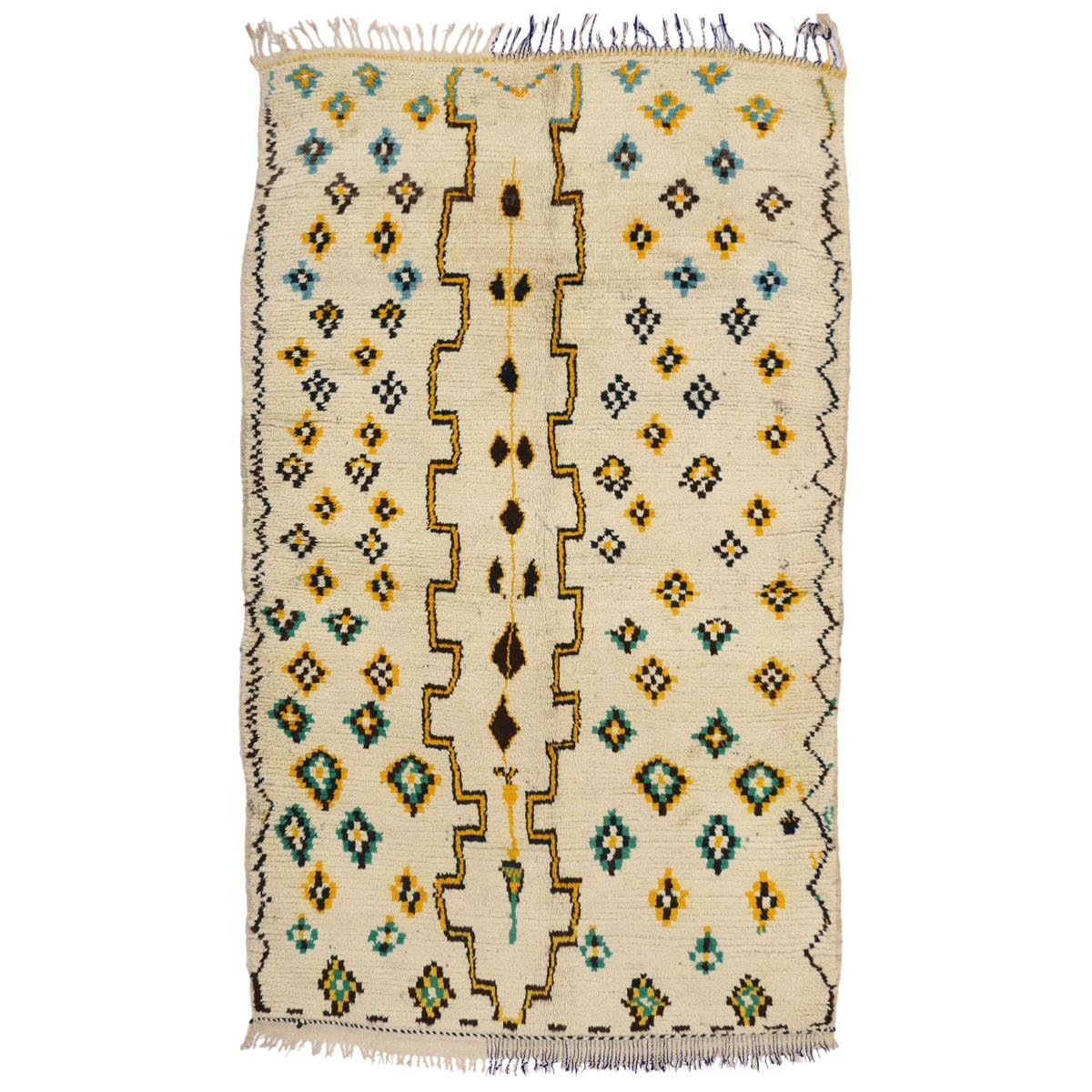 Marokkanischer Azilal-Teppich aus Berber im böhmischen Stammesstil im Vintage-Stil