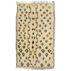 Alfombra bereber marroquí azilal vintage de estilo tribal bohemio