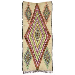 Vintage Berber Moroccan Azilal Rug with Bohemian Tribal Style