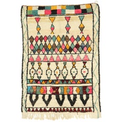 Vintage Berber Moroccan Azilal Rug with Boho Chic Tribal Style and Hygge Vibes