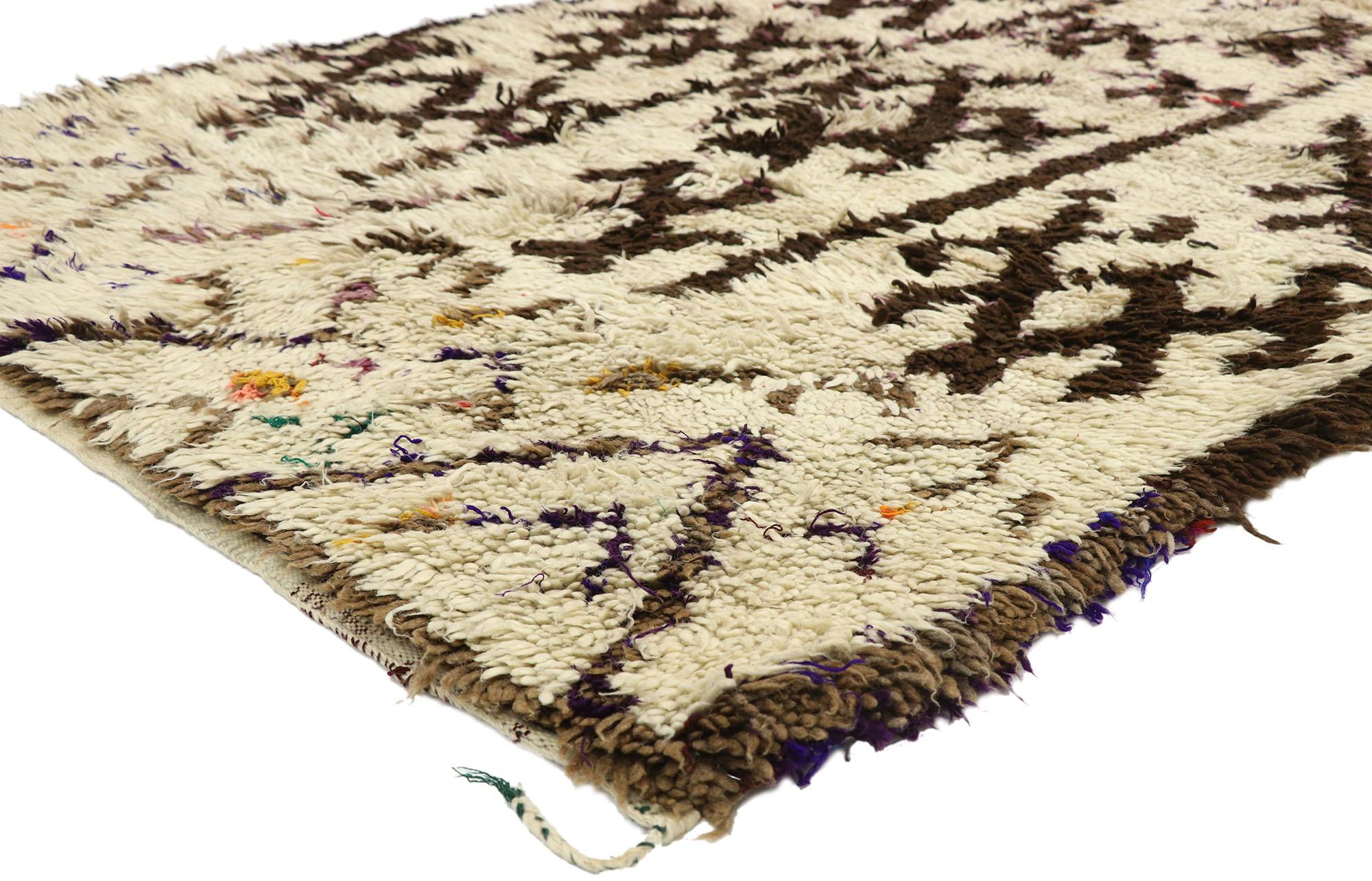 Bohemian Vintage Berber Moroccan Azilal Rug with Boho Chic Tribal Style For Sale