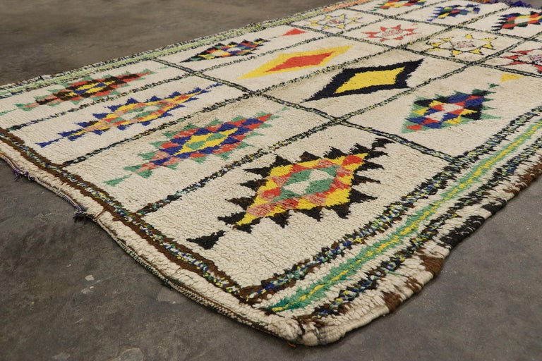 Vintage Berber Moroccan Azilal Rug with Compartment Design and Tribal ...
