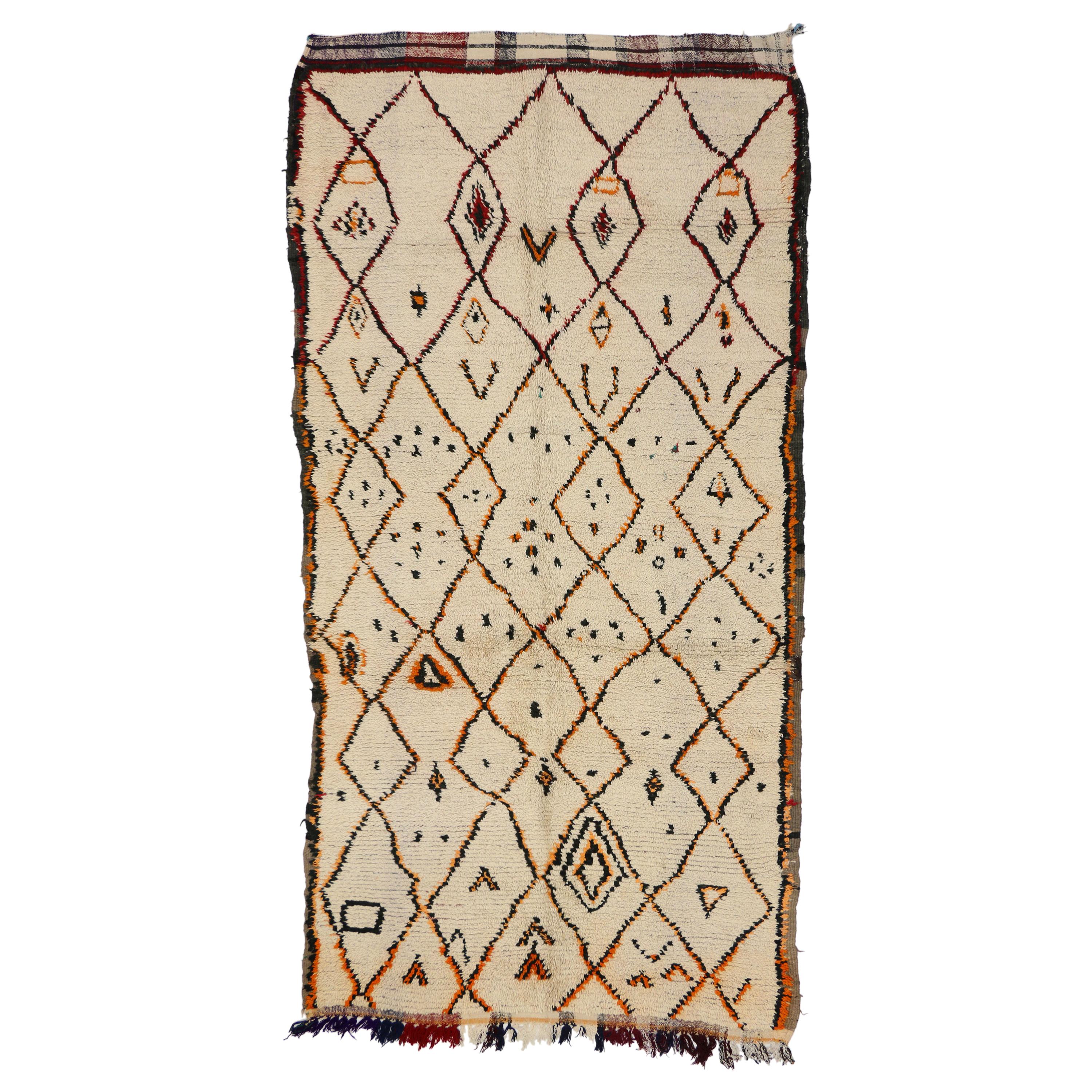 Vintage Berber Moroccan Azilal Rug with Hygge Vibes and Tribal Style For Sale