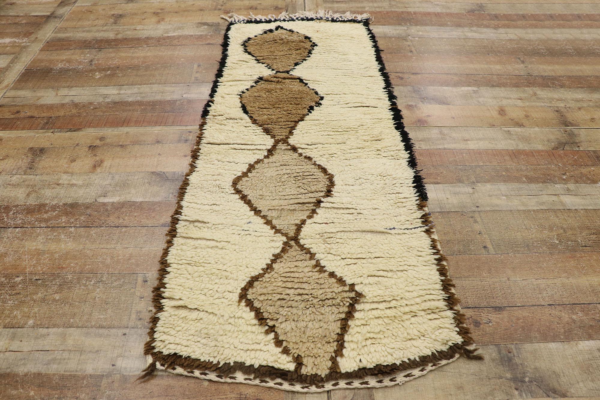 Vintage Berber Moroccan Azilal Rug with Mid-Century Modern Style 1