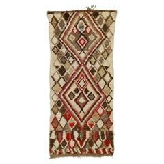 Tapis Azilal berbère marocain vintage de style tribal moderne du milieu du siècle dernier