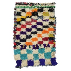 Retro Berber Moroccan Azilal Rug with Modern Cubist Style