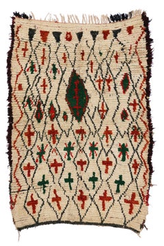 Tappeto berbero marocchino Azilal degli anni '40 con stile moderno