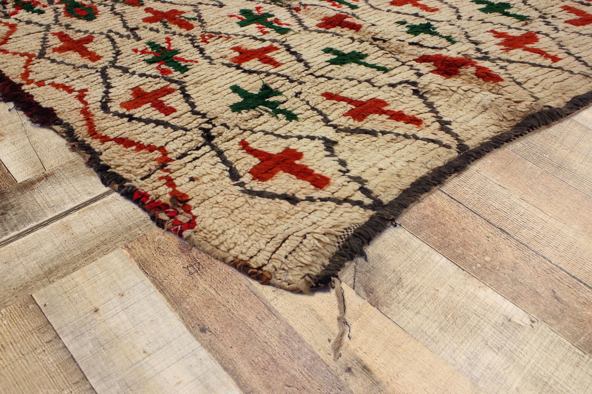 Alfombra Azilal Bereber Marroquí de 1940 con Estilo Moderno Anudado a mano en venta