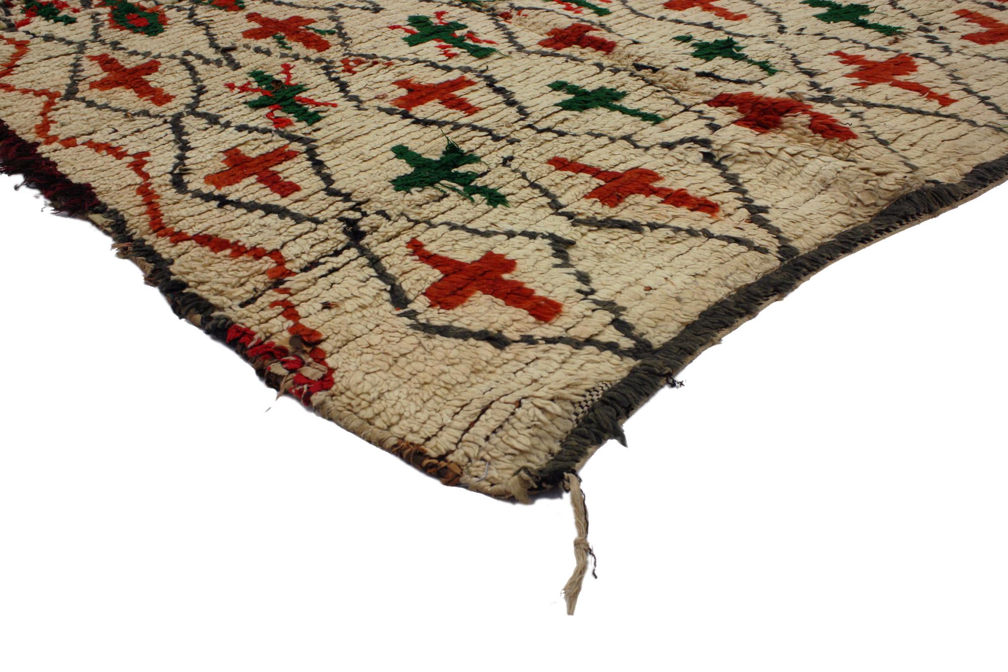 Alfombra Azilal Bereber Marroquí de 1940 con Estilo Moderno en Bueno estado para la venta en Dallas, TX