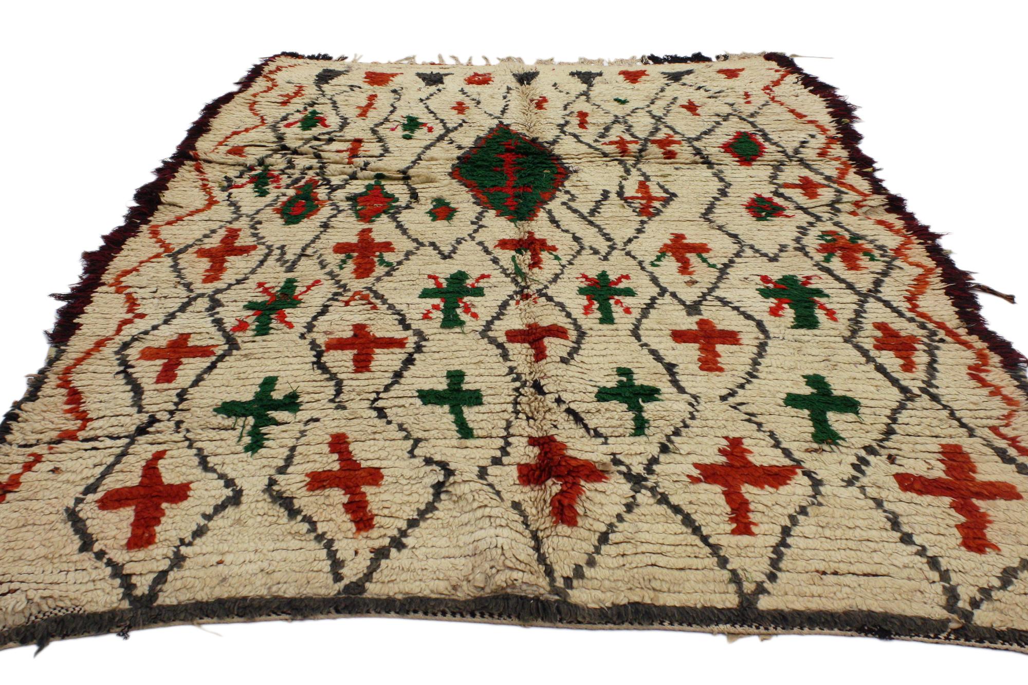 Alfombra Azilal Bereber Marroquí de 1940 con Estilo Moderno en venta 1