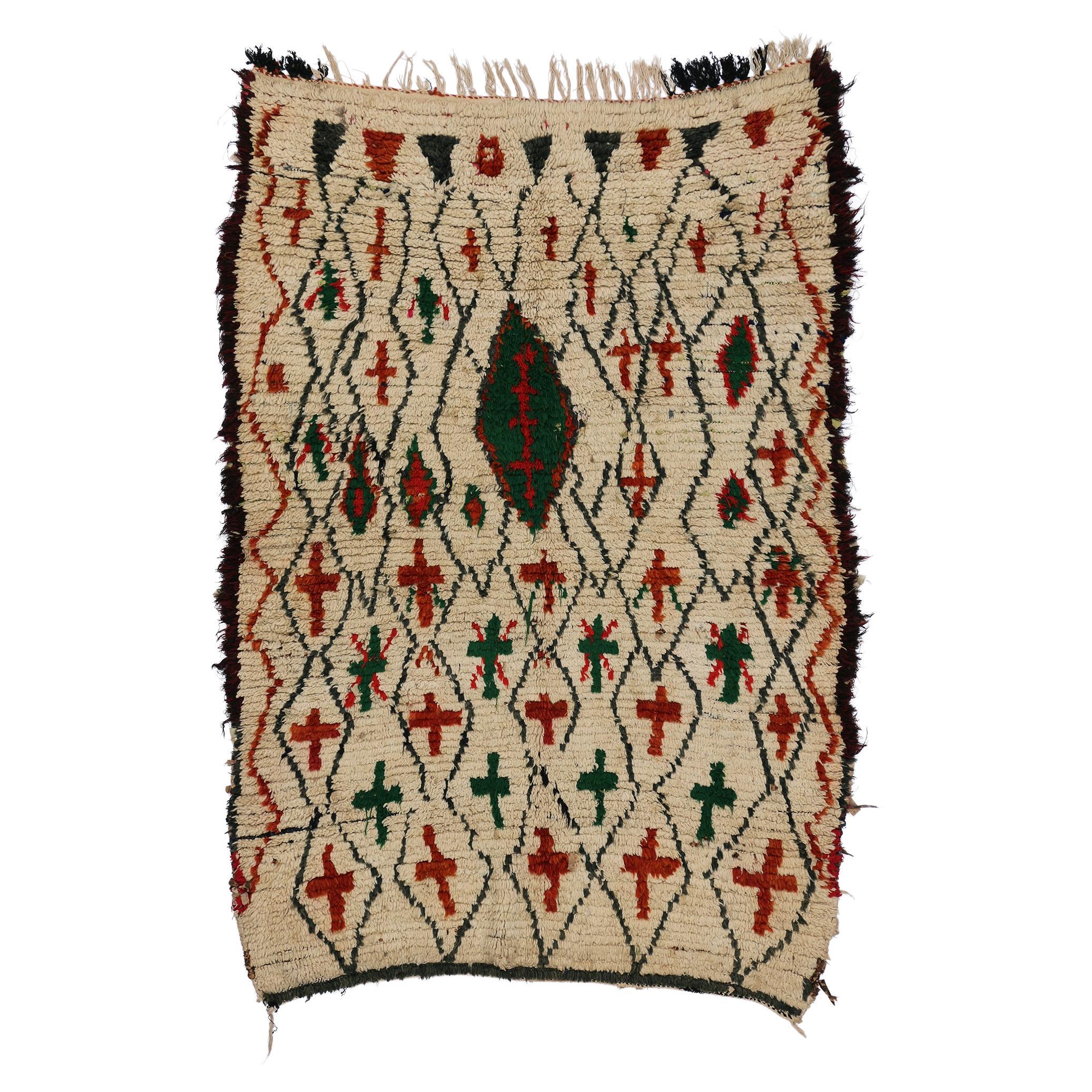 Marokkanischer Berber-Azilal-Teppich aus den 1940er Jahren im modernen Stil