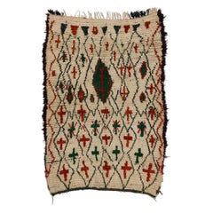 Marokkanischer Berber-Azilal-Teppich aus den 1940er Jahren im modernen Stil
