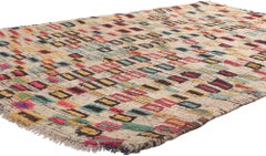Colorful Vintage Moroccan Azilal Rug, Tribal Enchantment Meets Cubist Style