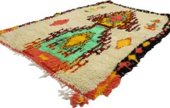 Vintage Berber Moroccan Azilal Rug with Tribal Style