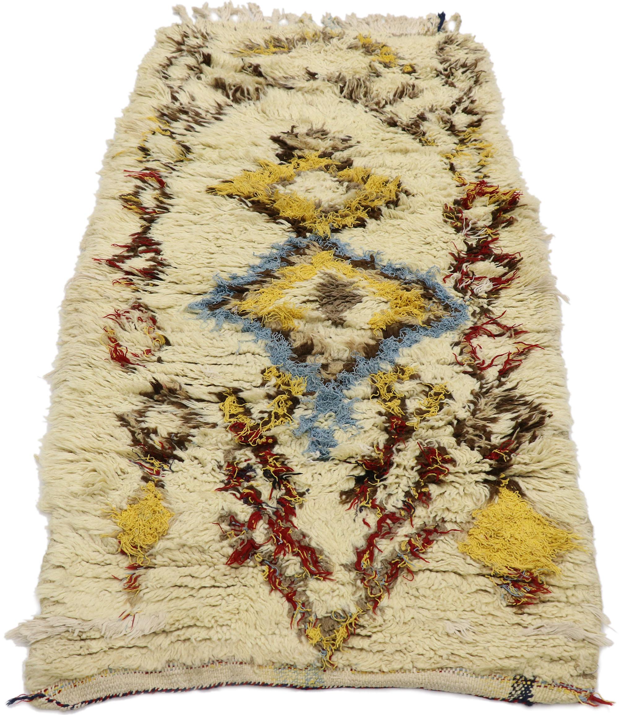 Tribal Tapis berbère marocain Azilal vintage de style tribal en vente