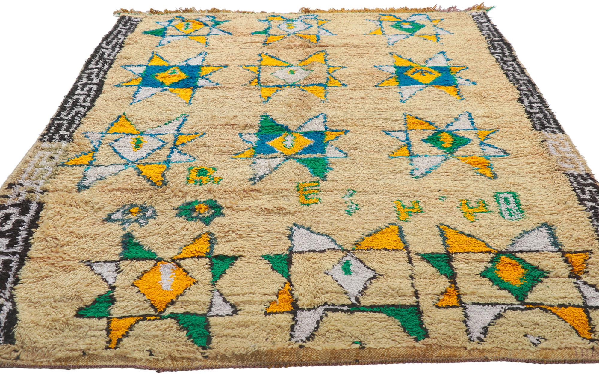 Tribale Tappeto Azilal berbero marocchino vintage con stile tribale in vendita