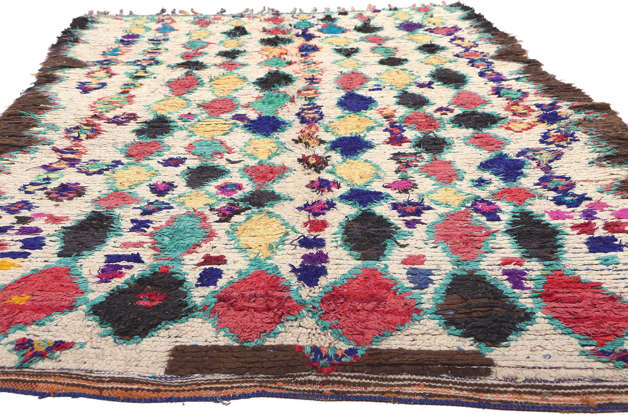 Tribal Tapis vintage Boucherouite Marocain Azilal Rag par Berber Tribes of Morocco en vente