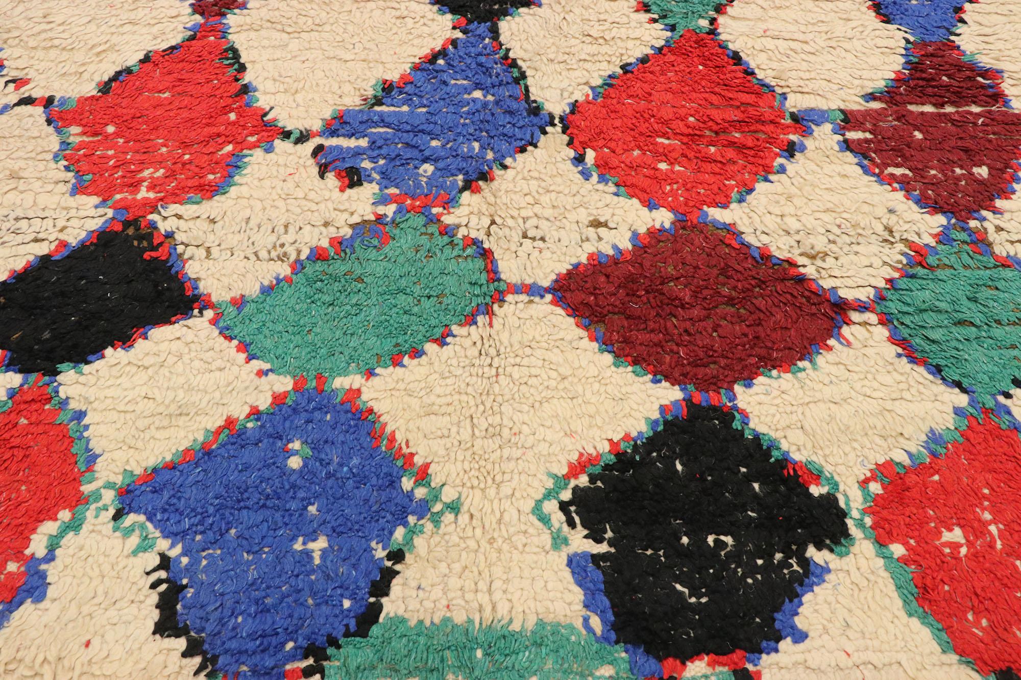 Vintage Berber Moroccan Azilal Rug with Tribal Style In Good Condition For Sale In Dallas, TX