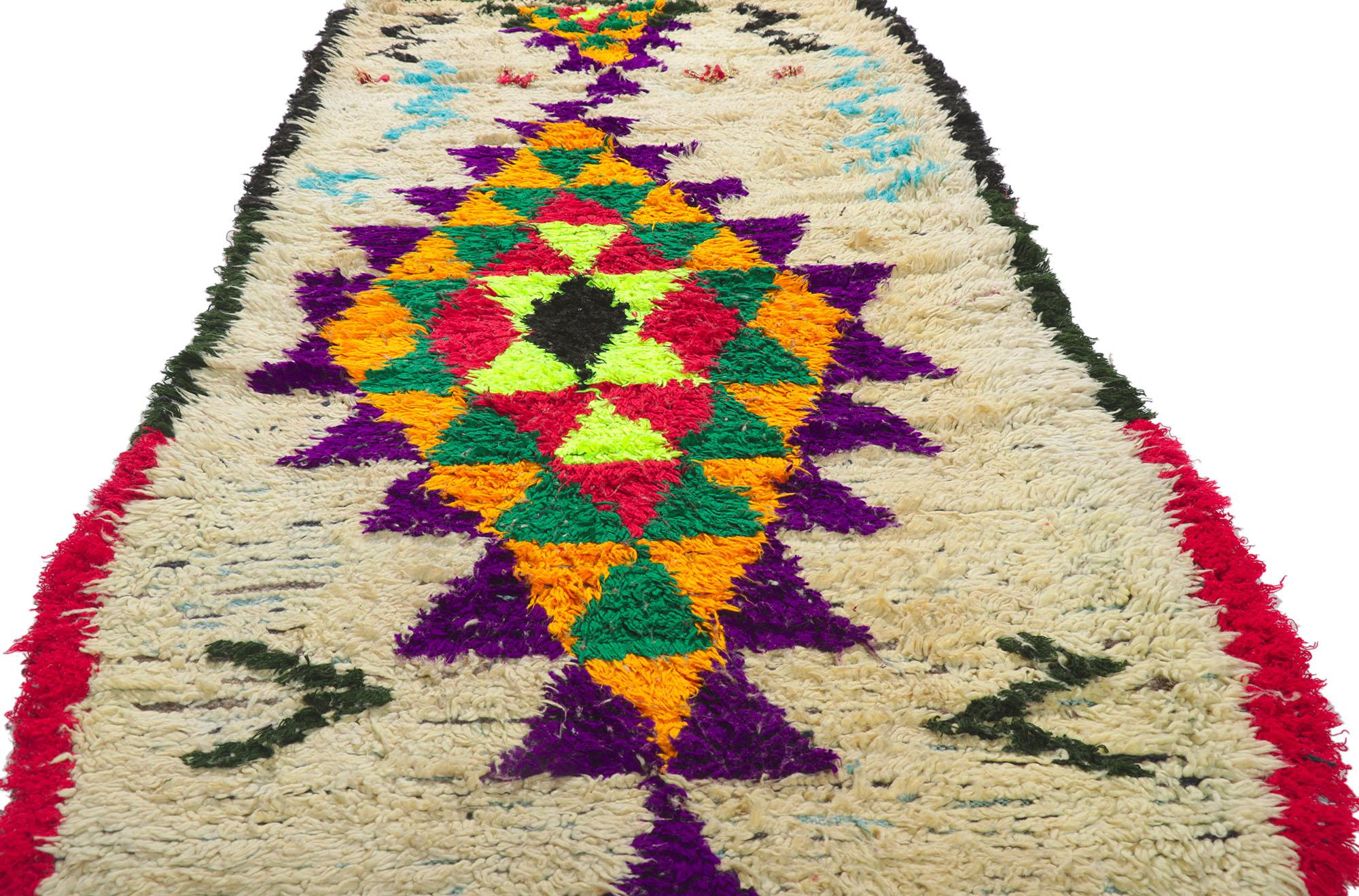 Vintage Berber Moroccan Azilal Rug with Tribal Style  In Good Condition For Sale In Dallas, TX