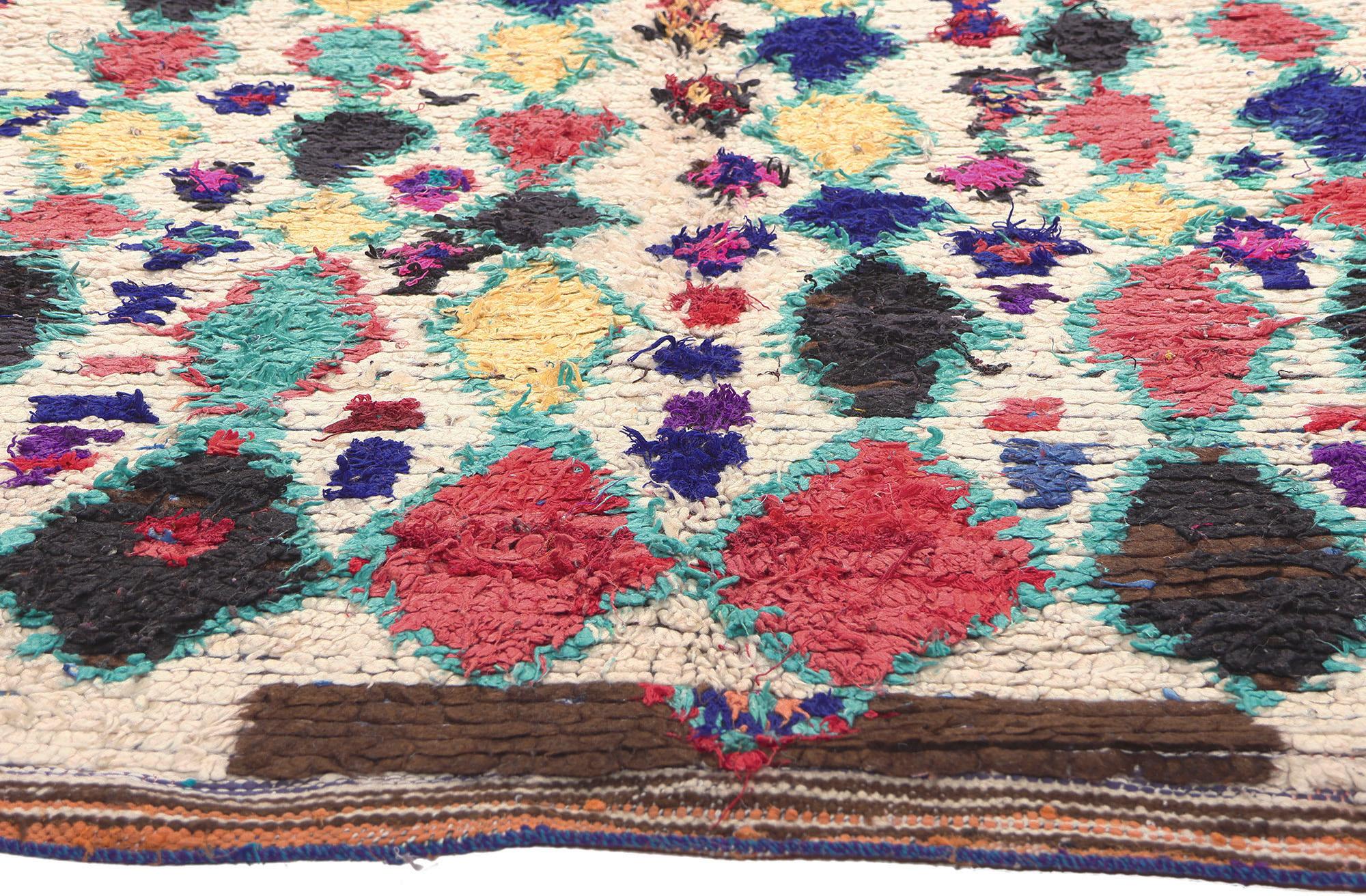 Hand-Knotted Vintage Boucherouite Moroccan Azilal Rag Rug by Berber Tribes of Morocco For Sale