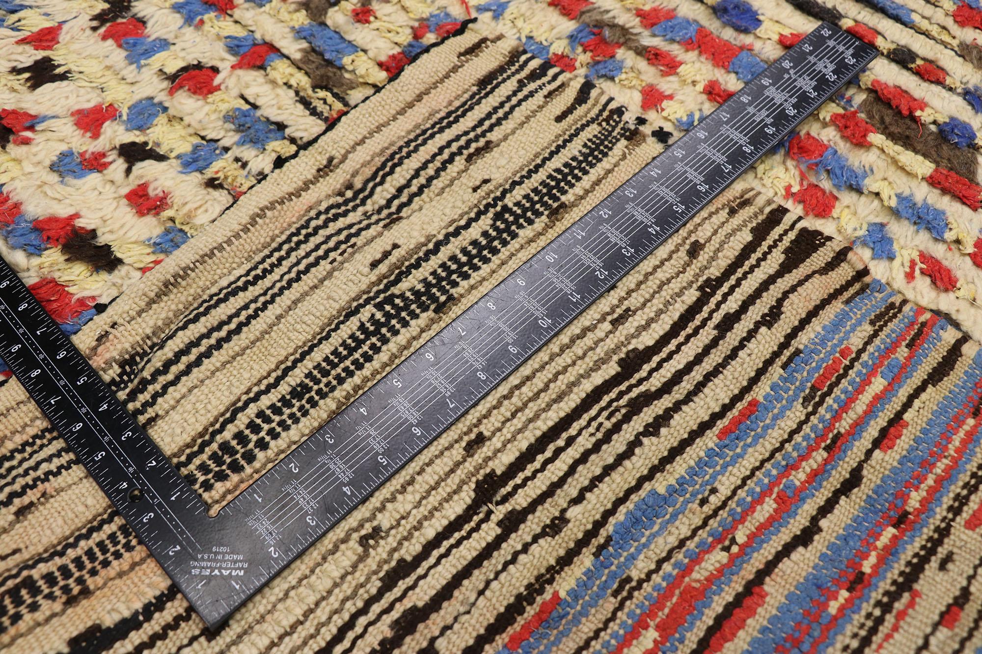 20th Century Vintage Berber Moroccan Azilal Rug with Tribal Style For Sale