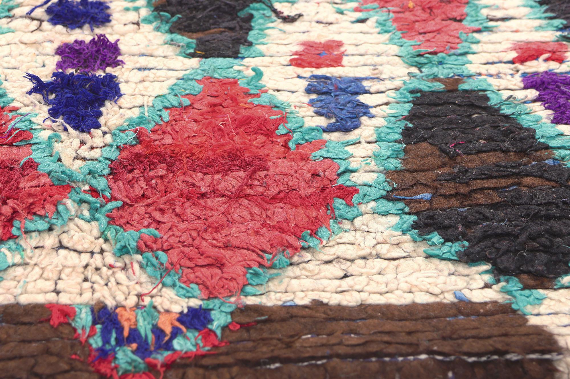 Vintage Boucherouite Moroccan Azilal Rag Rug by Berber Tribes of Morocco In Good Condition For Sale In Dallas, TX