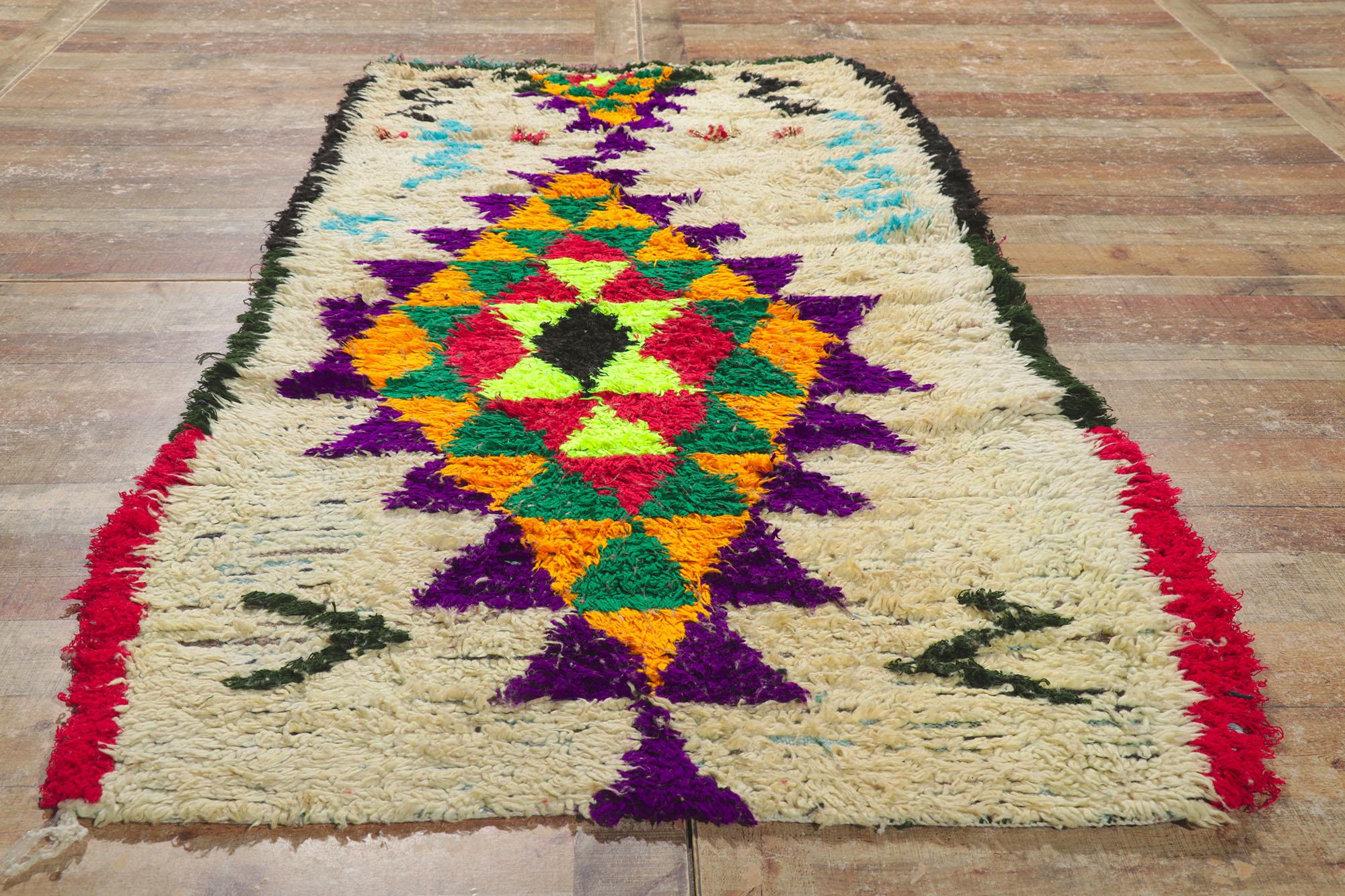 Vintage Berber Moroccan Azilal Rug with Tribal Style  For Sale 1