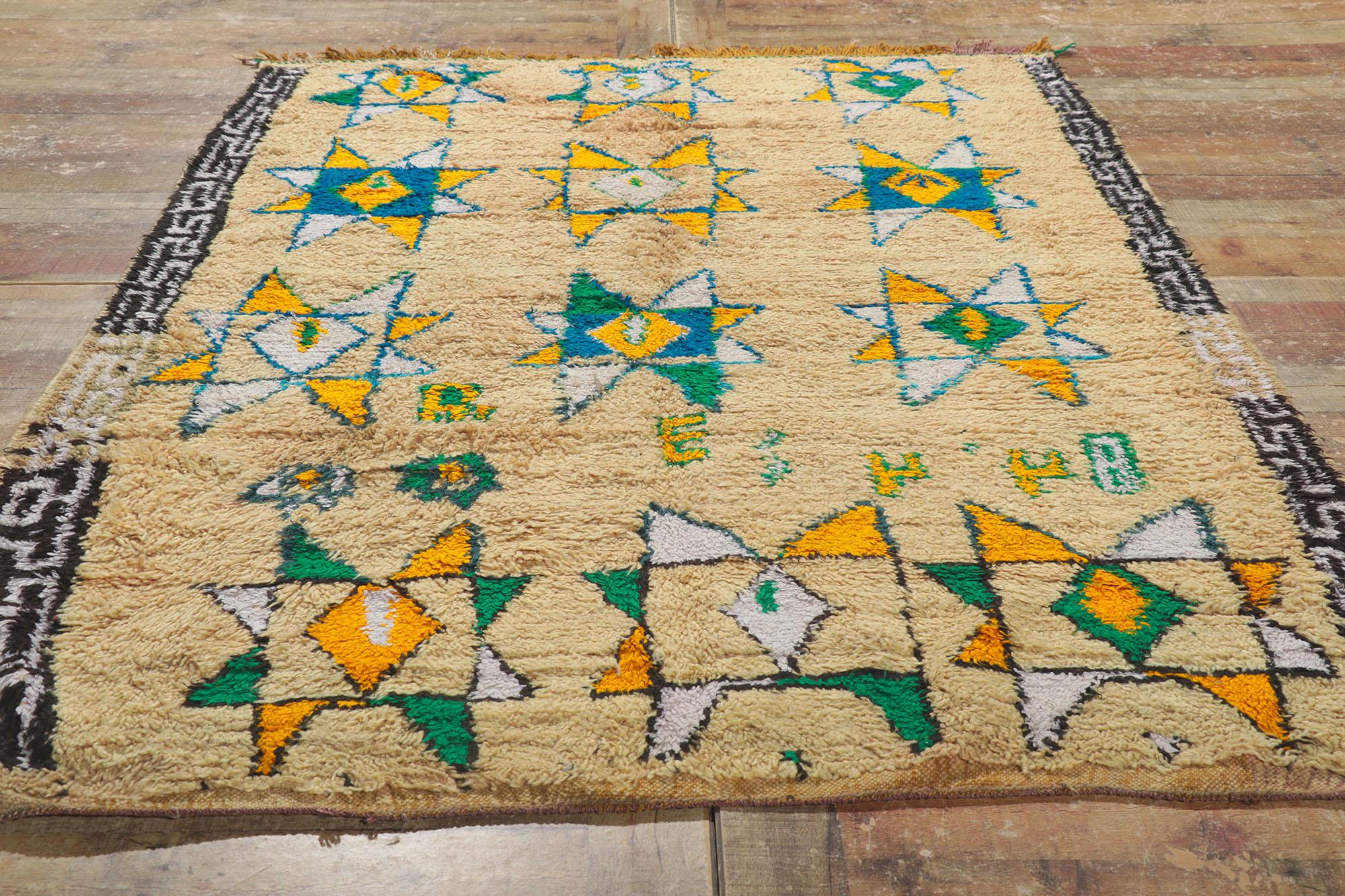 XX secolo Tappeto Azilal berbero marocchino vintage con stile tribale in vendita