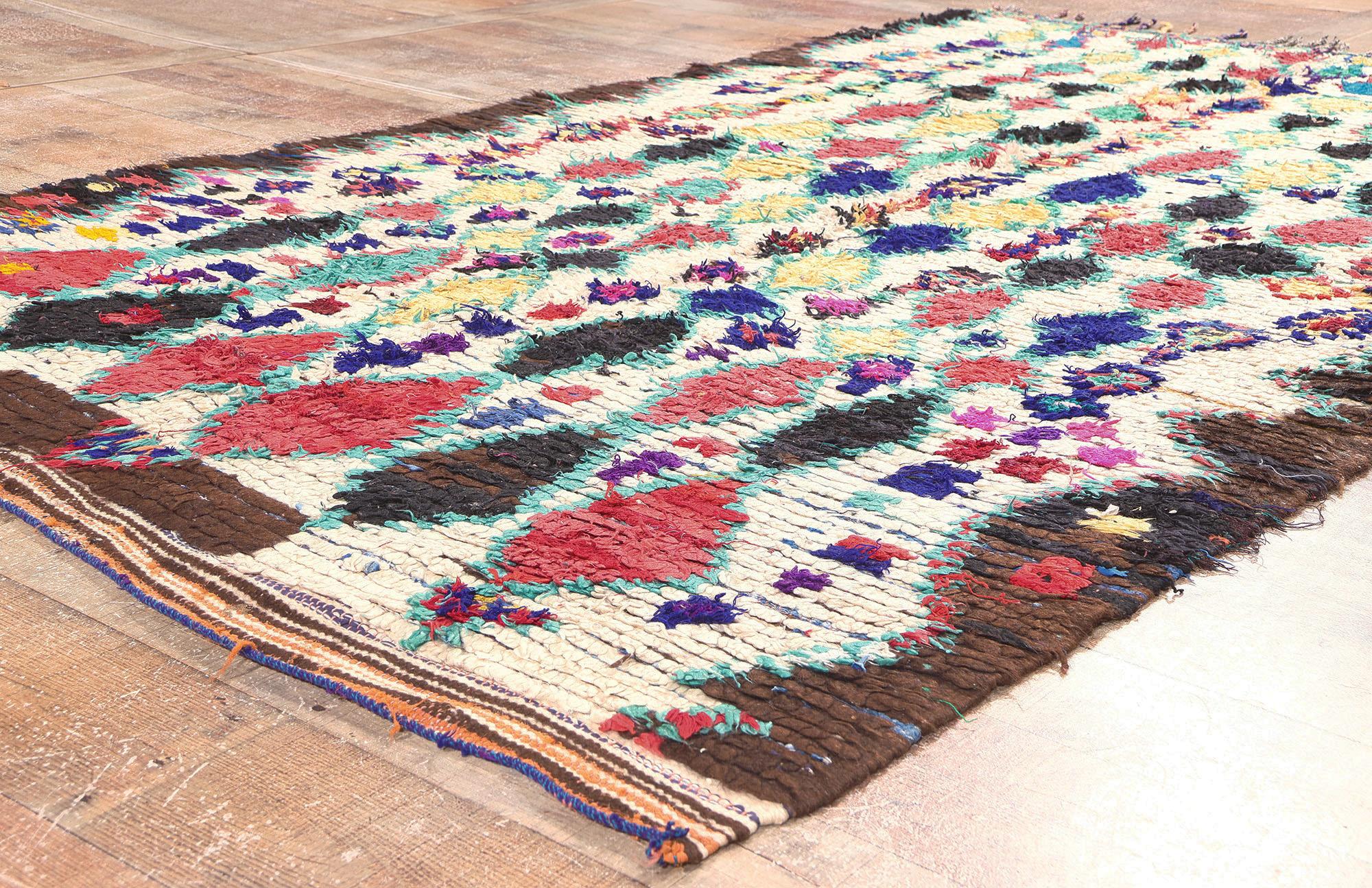 Cotton Vintage Boucherouite Moroccan Azilal Rag Rug by Berber Tribes of Morocco For Sale