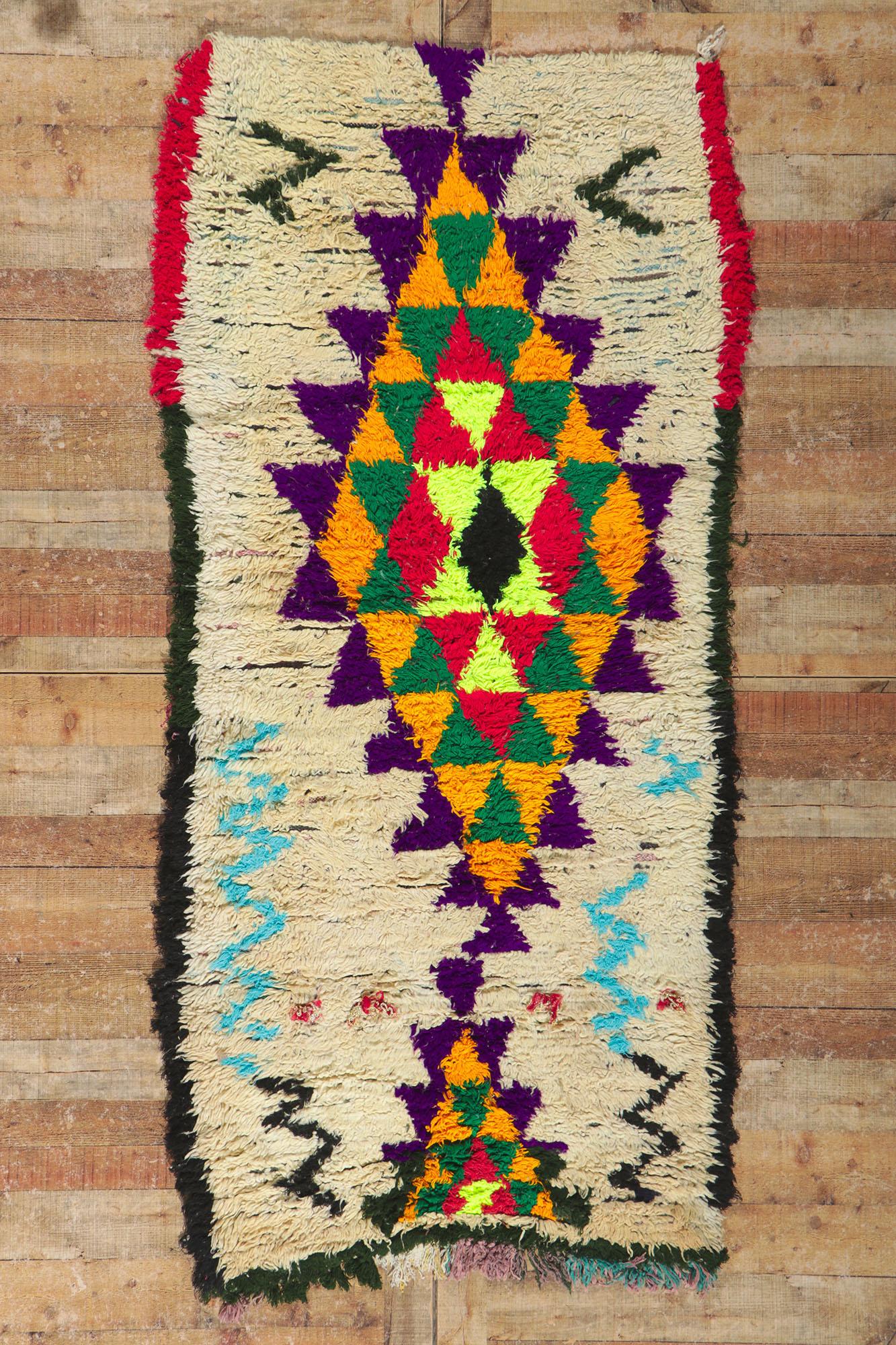 Vintage Berber Moroccan Azilal Rug with Tribal Style  For Sale 2