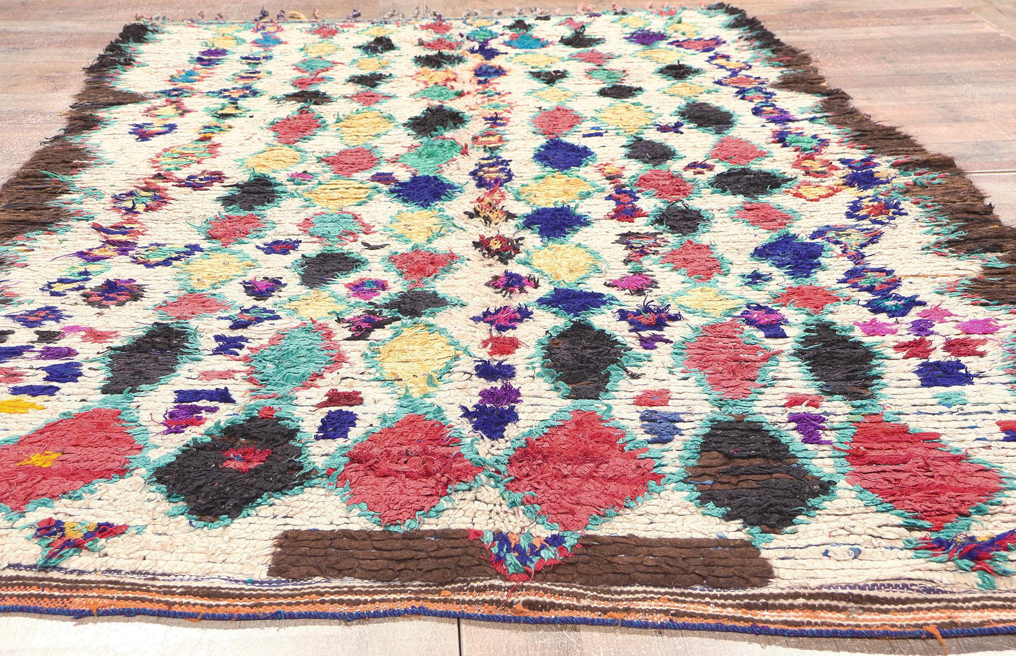 Vintage Boucherouite Moroccan Azilal Rag Rug by Berber Tribes of Morocco For Sale 1