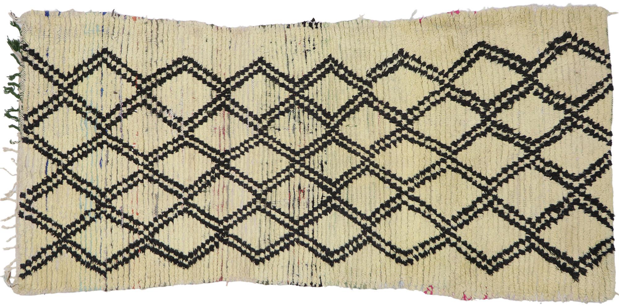 Alfombra Azilal Bereber Marroquí Vintage de Estilo Tribal en venta 3