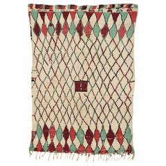 Vintage Berber Moroccan Azilal Rug with Tribal Style