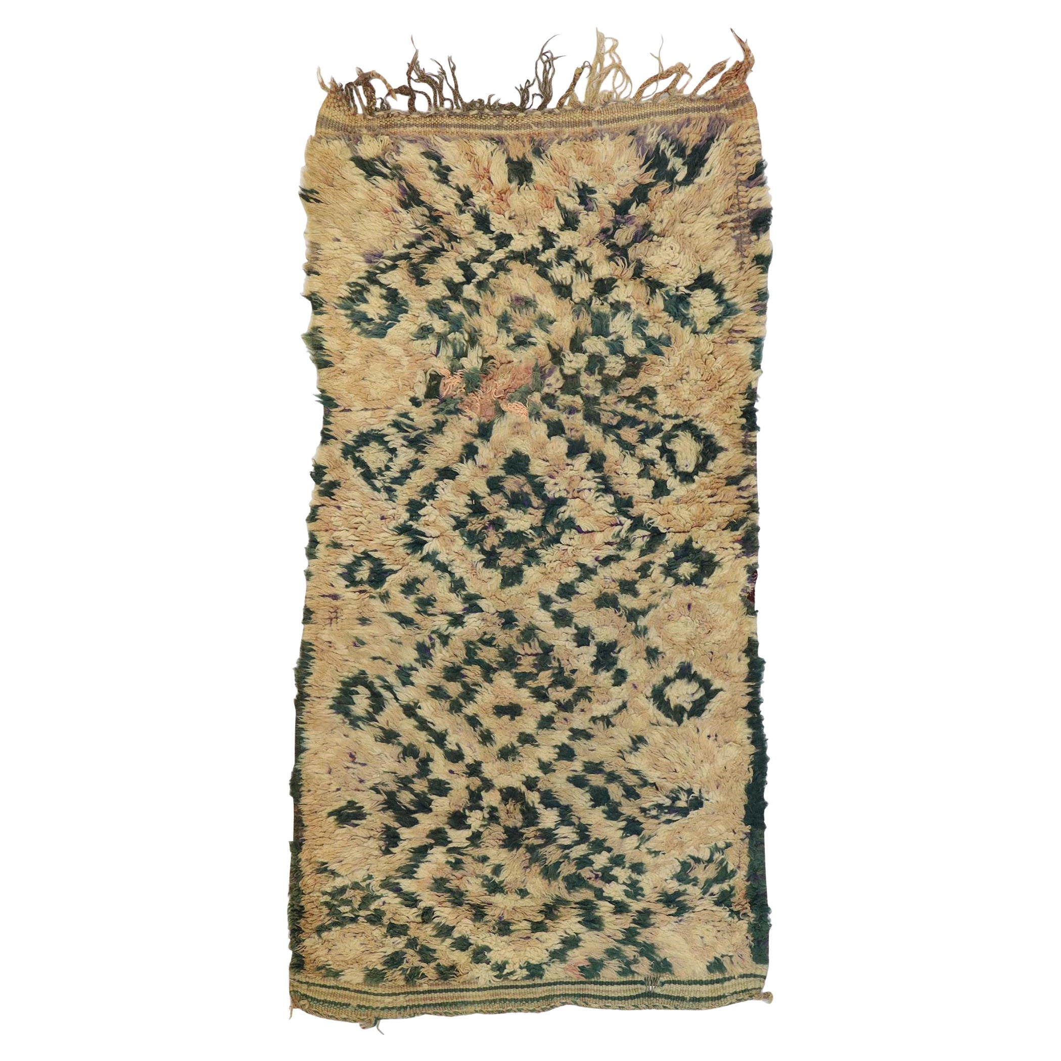 Vintage Berber Moroccan Azilal Rug with Tribal Style