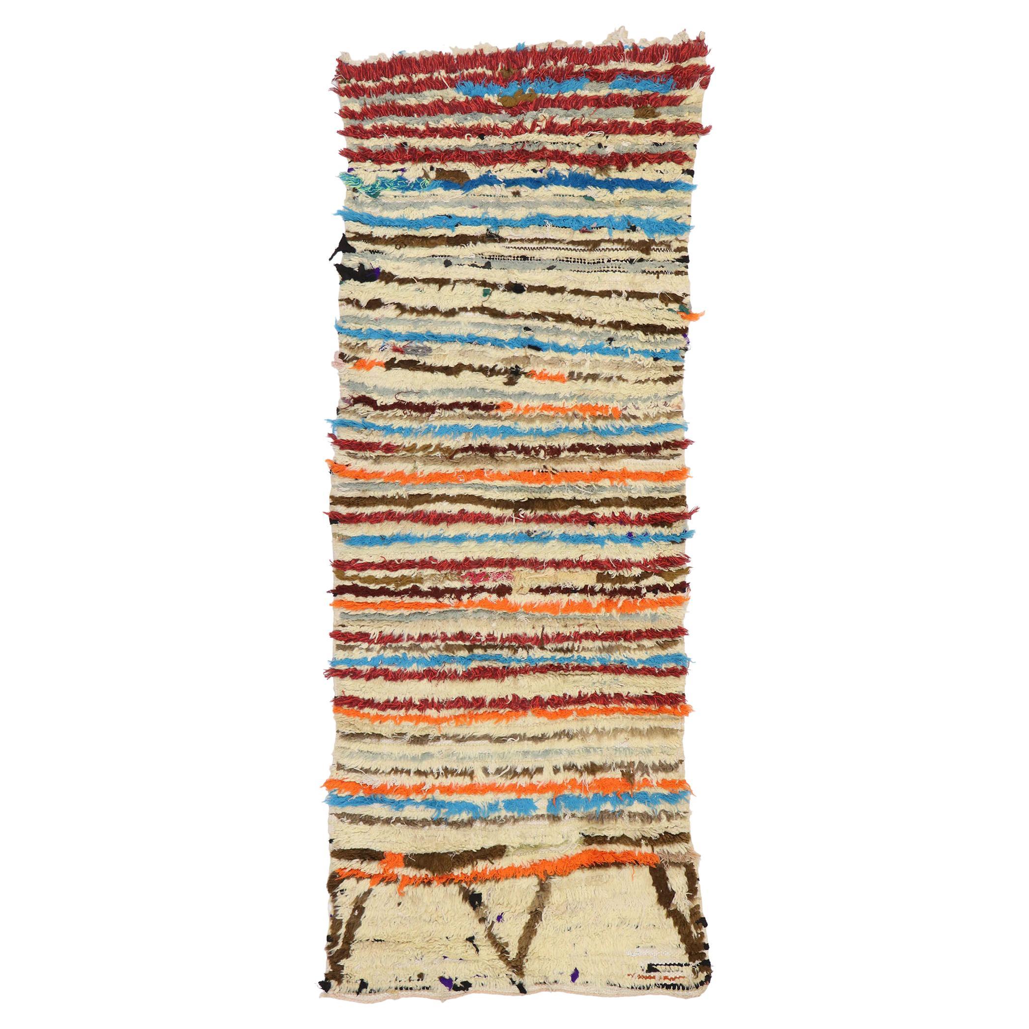 Alfombra Bereber Marroquí Azilal de 1980 con Estilo Tribal