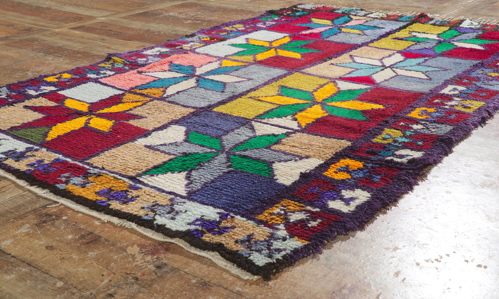 Tapis berbère marocain Azilal vintage avec style tribal villageois Bon état - En vente à Dallas, TX