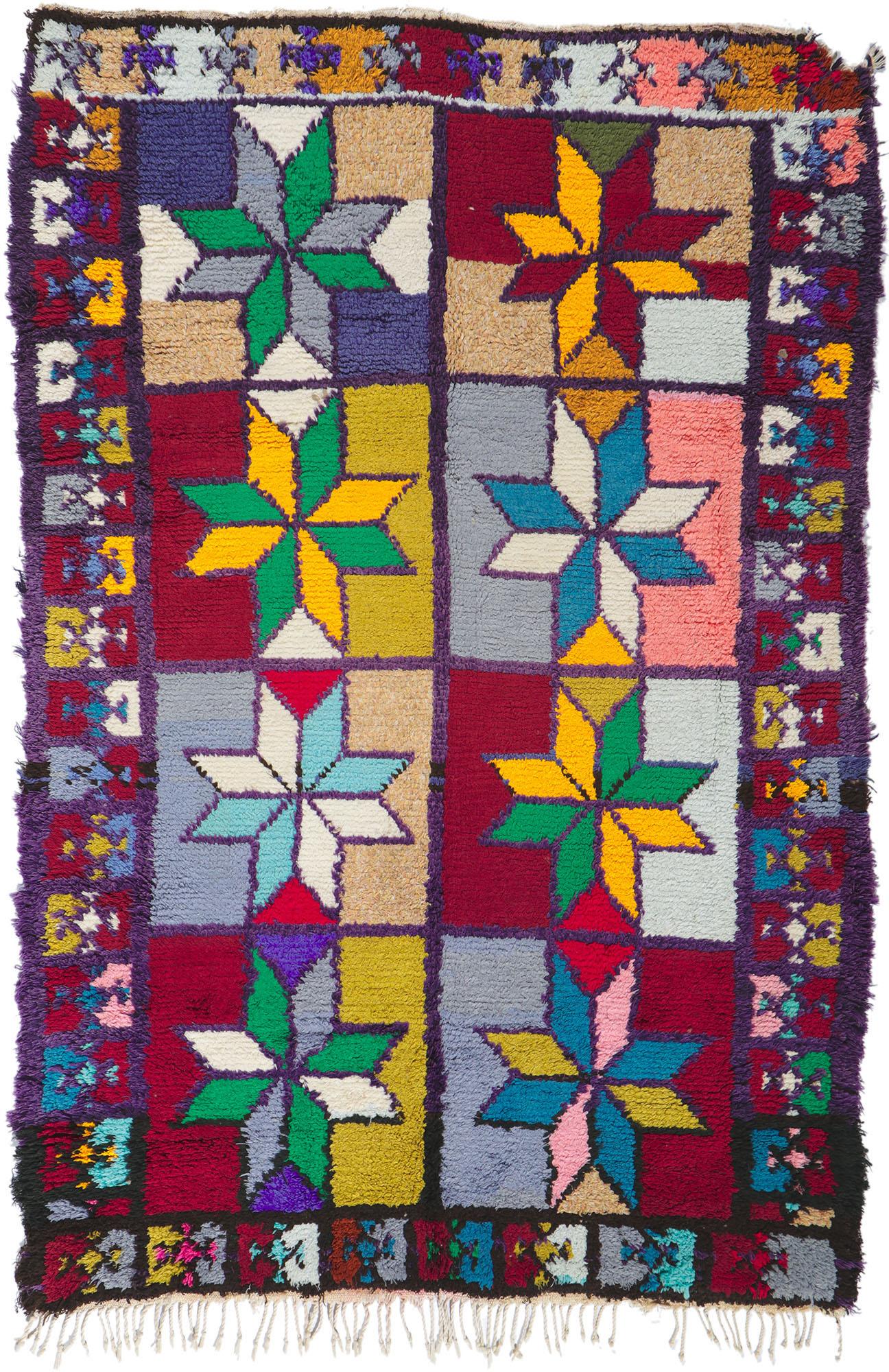 Tapis berbère marocain Azilal vintage avec style tribal villageois en vente 1