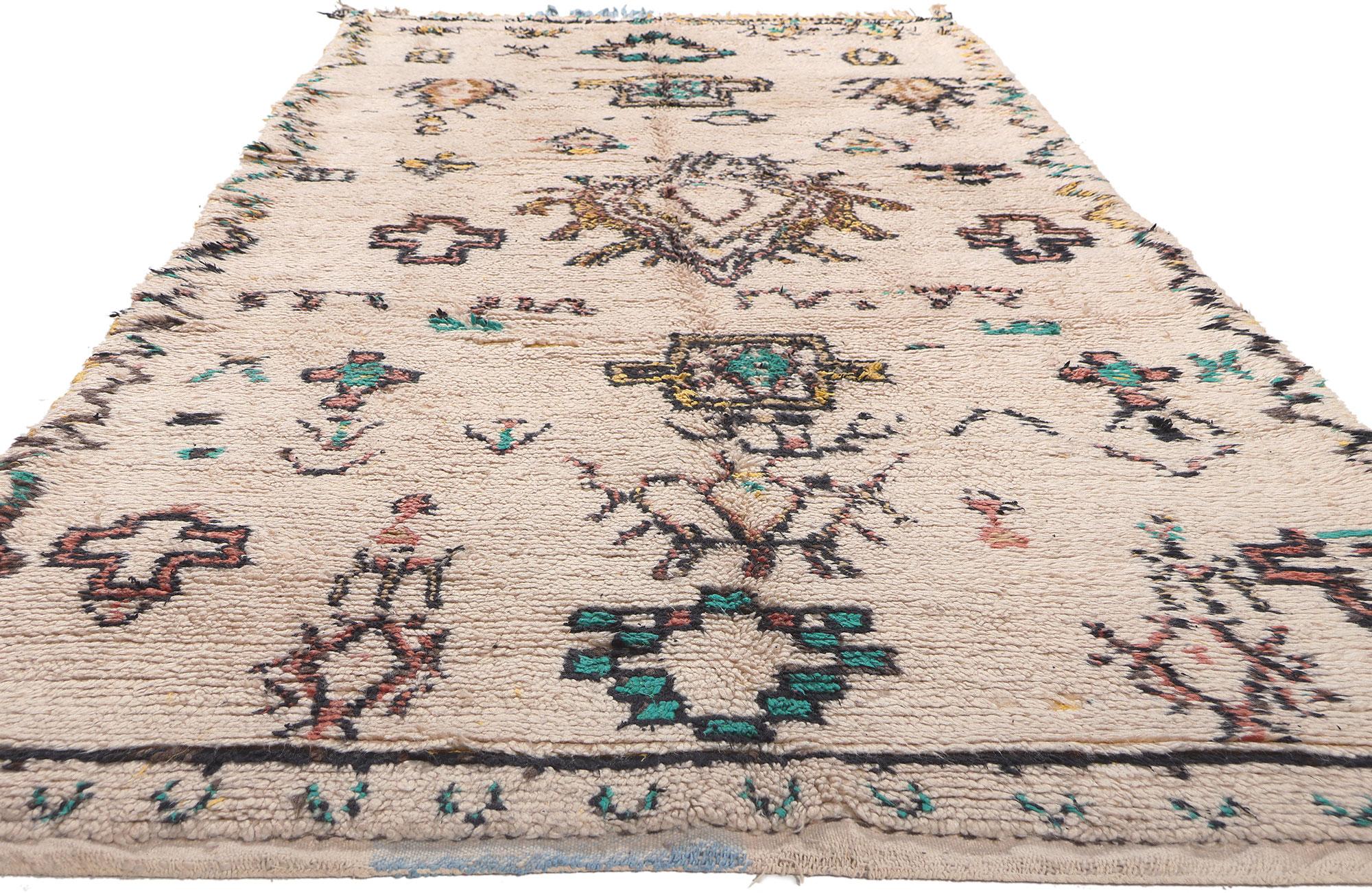 Expressionist Vintage Moroccan Azilal Rug, Boho Chic Meets Tribal Enchantment For Sale