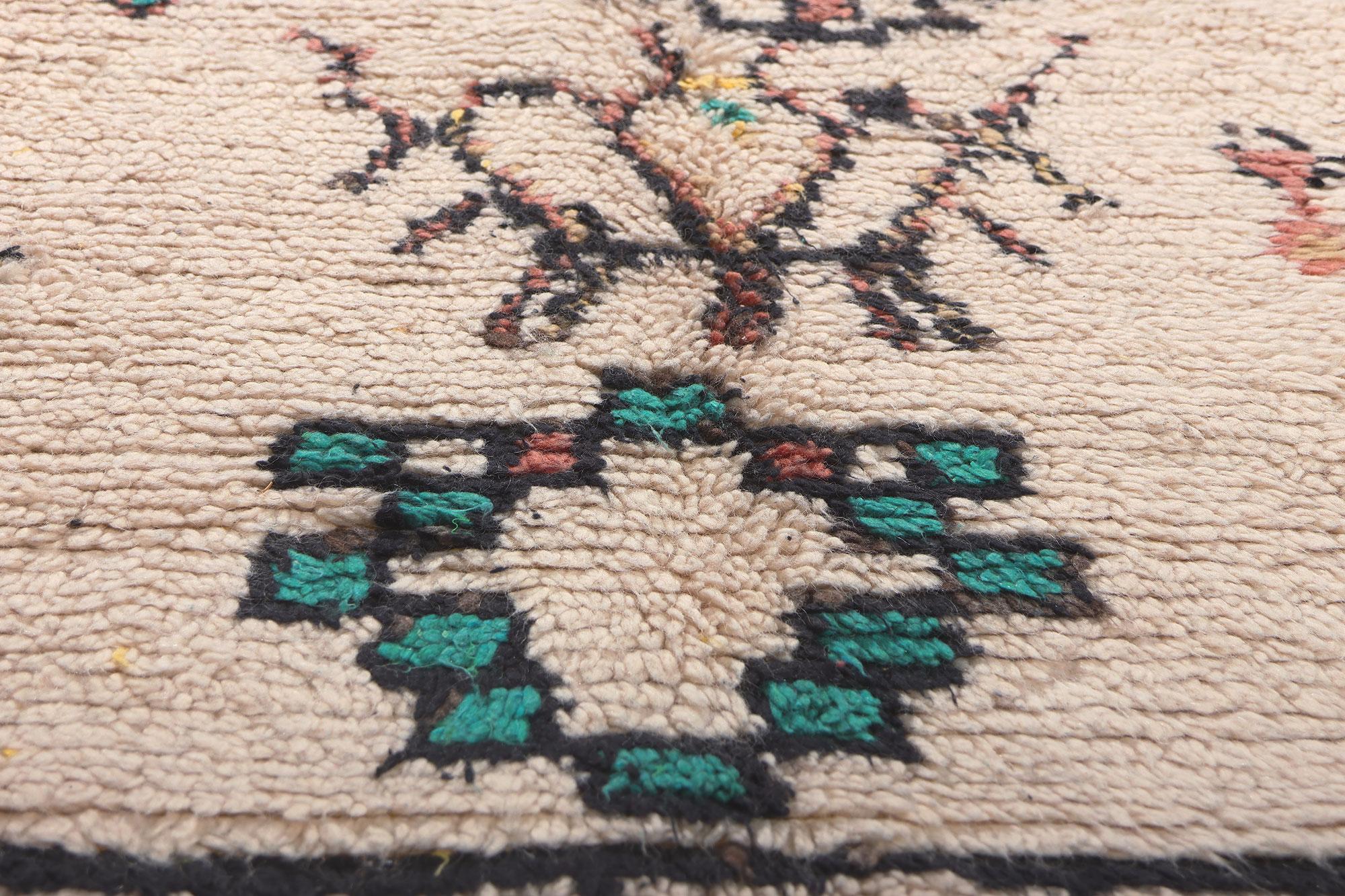 Vintage Moroccan Azilal Rug, Boho Chic Meets Tribal Enchantment In Good Condition For Sale In Dallas, TX