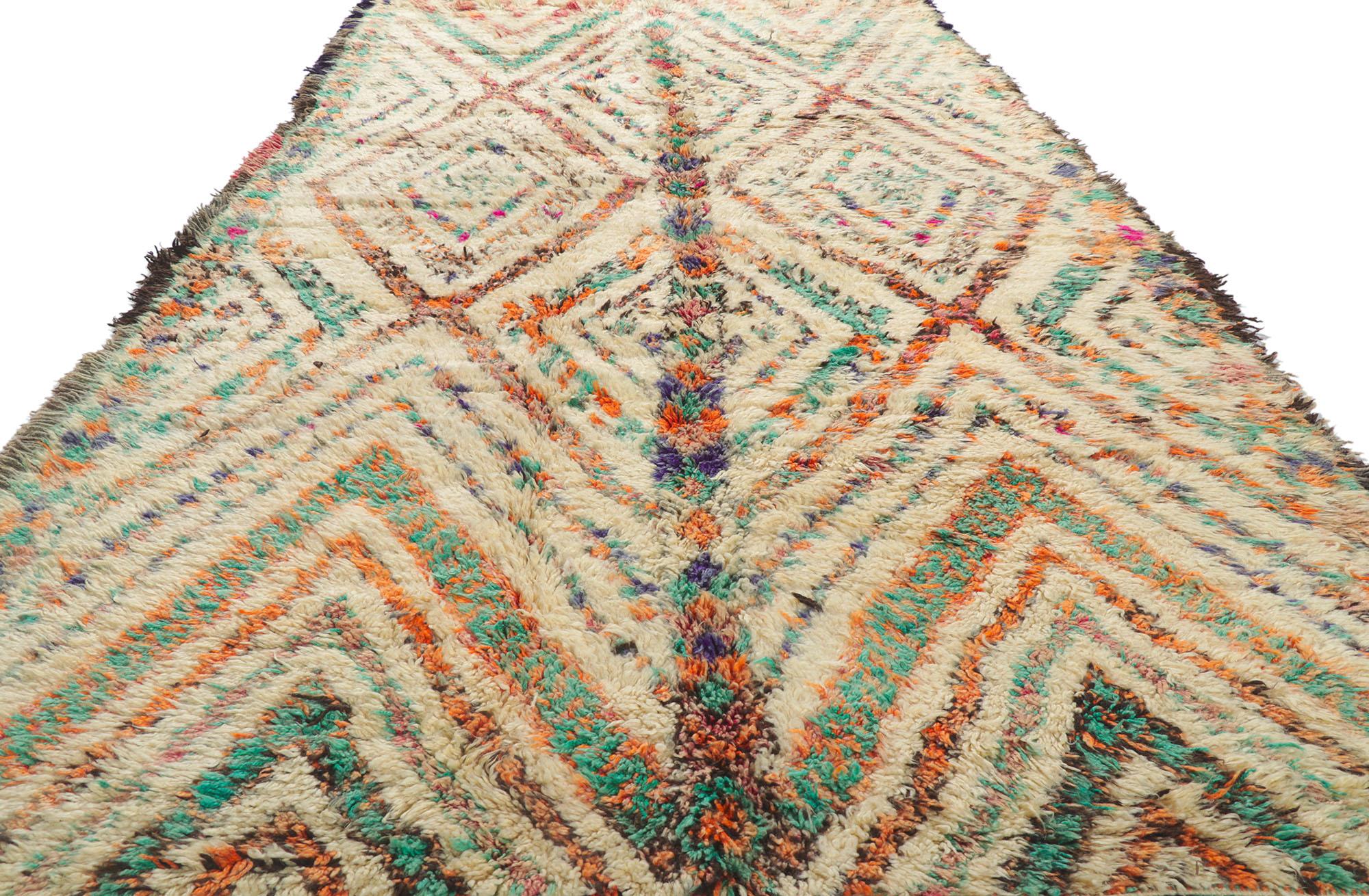 Hand-Knotted Vintage Berber Moroccan Beni M'guild Rug For Sale