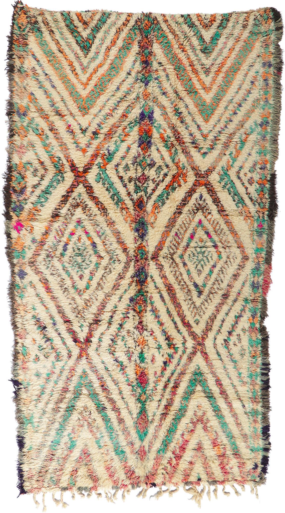 Vintage Berber Moroccan Beni M'guild Rug For Sale 2