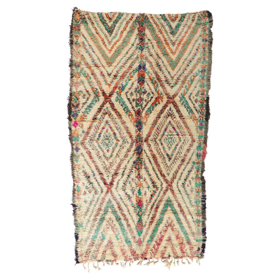 Vintage Moroccan Beni Ouarain Berber Rug For Sale at 1stDibs