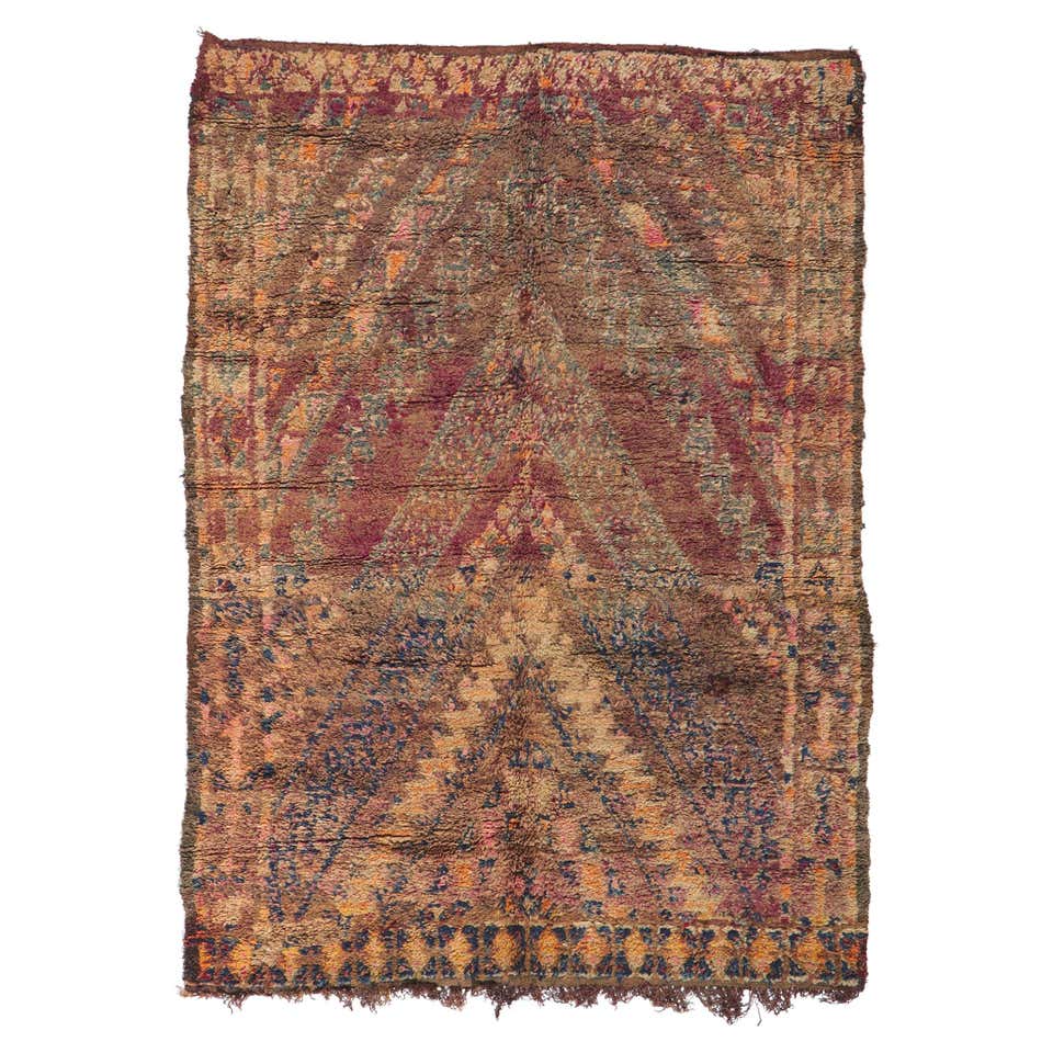 Vintage Moroccan Beni Ouarain Berber Rug For Sale at 1stDibs