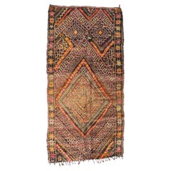 Vintage Berber Moroccan Beni M'Guild Rug with Tribal Style