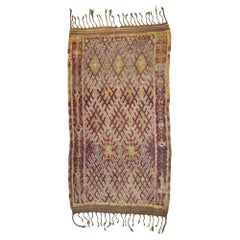 Vintage Berber Moroccan Beni Mrirt Rug with Rustic Modern and Bohemian Style